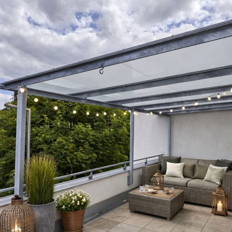Dachterrasse mit Glas in Kirchheim unter Teck. Individuell gefertigt.